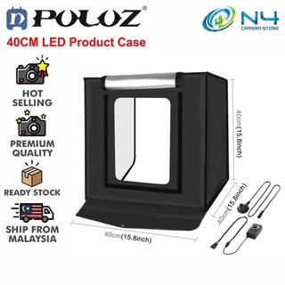 Puluz ไฟสีขาว ไฟสตูดิโอถ่ายภาพ ไฟ LED เต็นท์ สตูดิโอถ่ายภาพ Softbox LED สินค้าเคส LED (40 ซม. x 40 ซม. x 40 ซม.)