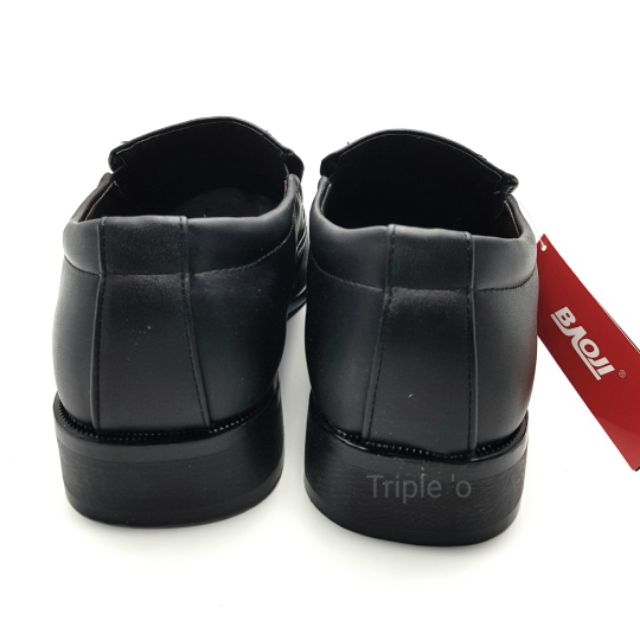 BAOJI คัชชูหนังแบบสวม หัวตัด BJ3375 สีดำ ไซส์ 39-47