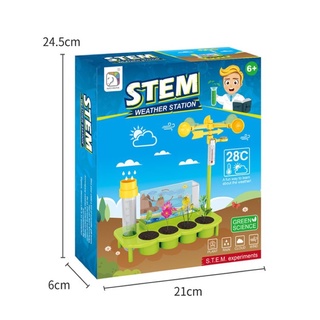 เด็ก DIY การศึกษา STEM วิทยาศาสตร์ การทดลอง เทคโนโลยีของเล่นชุด Weather Station รุ่นการทดลองฟิสิกส์การศึกษา ของเล่น