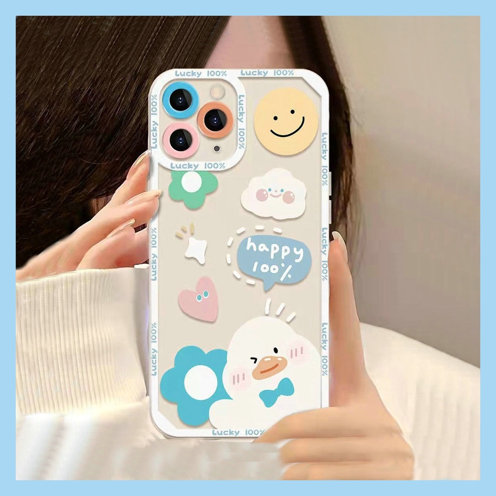 Clear Casing OPPO A79 A38 A18 A15 A96 A76 A74 A16 A54 A15S A53 A33 2020 A52 A92 A31 A95 A94 A1K A3S A9 A5 2020 A7 A5S A12 A11K A37 Reno 11 10 7Z 4 6 7 5 5F Reno6 Reno7 Reno5 Z F 4G F11 Neo 9 Cute Smiley Happy Lucky Words Painted Soft Phone Case STD 30