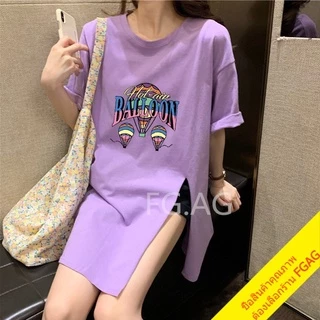 เสื้อยืดผู้หญิงแฟชั่นสาวอวบสีขาว oversize คอกลมแขนสั้น เสื้อผ้าวัยรุ่นน่ารัก เสื้อโอเวอร์ไซส์สไตล์เกาหลี สกรีนลาย xxl