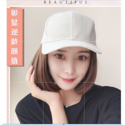 หมวกวิกผมสั้น แฟชั่น Bobo Head Net Red แว่นกันแดด Bobo