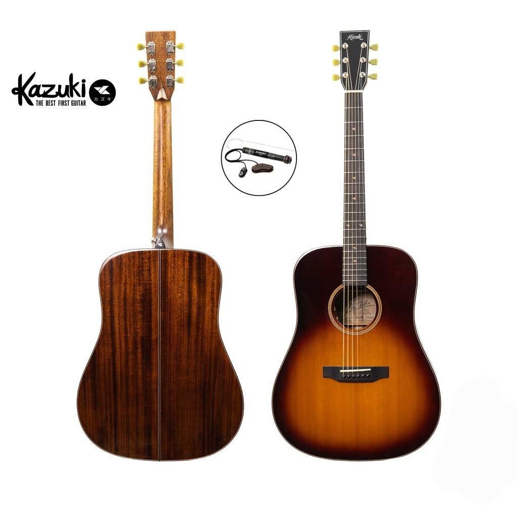 Kazuki Custom Shop x Kob Micro KA-15 All Solid Guitar กีต้าร์ โปร่งไฟฟ้า คาซูกิ KA15 พร้อมเคส