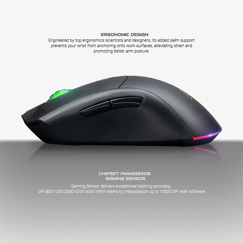 EGA Type-M8 Wireless Gaming Mouse 10000DPI เม้าส์ไร้สายสำหรับเล่นเกมส์