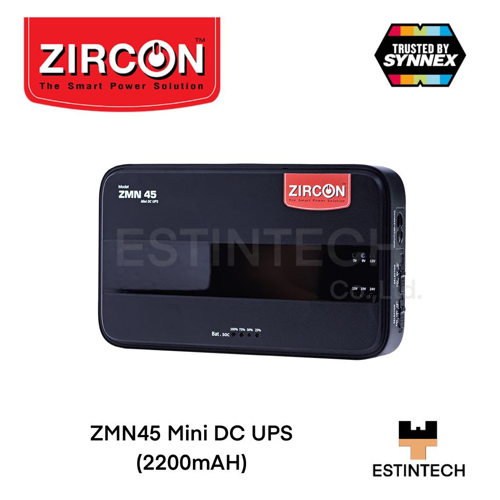 UPS (เครื่องสำรองไฟ ) Zircon ZMN45 Mini DC UPS (2200mAH) ของใหม่ประกัน 1ปี
