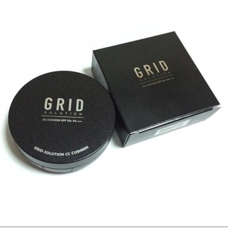 GRID Solution CC Cushion SPF 50+ PA+++ แป้งกริด ซีซี คุชชั่น (ตลับดำ) ใช้ได้ทุกสีผิว กันน้ำ กันแดด (1 กล่อง)