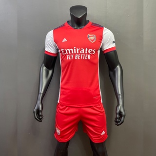 ชุดฟุตบอลชายผู้ใหญ่ (เสื้อ+กางเกง) ทีม Arsenal เนื้อผ้าโพลีเอสเตอร์ เกรด A