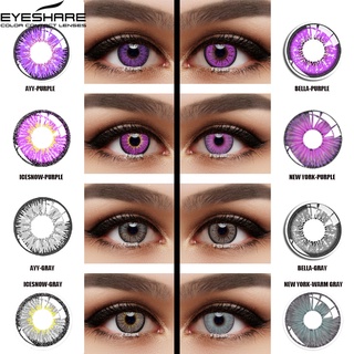 Eyeshare คอนแทคเลนส์สีเทาสีม่วง 1 คู่สําหรับแต่งหน้า