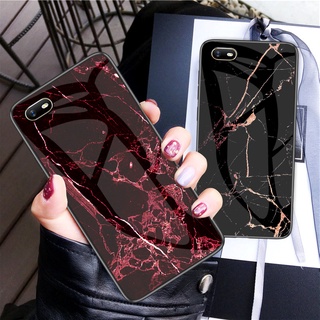 [พร้อมส่ง] เคสกระจกนิรภัยลายหินอ่อนสําหรับ Oppo F7