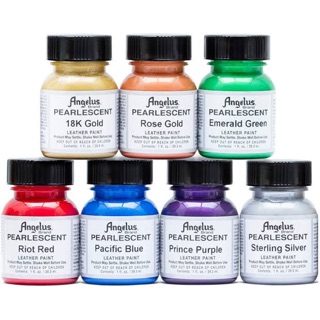 Angelus pearlescent และ metallic  leather paint สี paint ผ้าและหนัง made in usa 🇺🇸