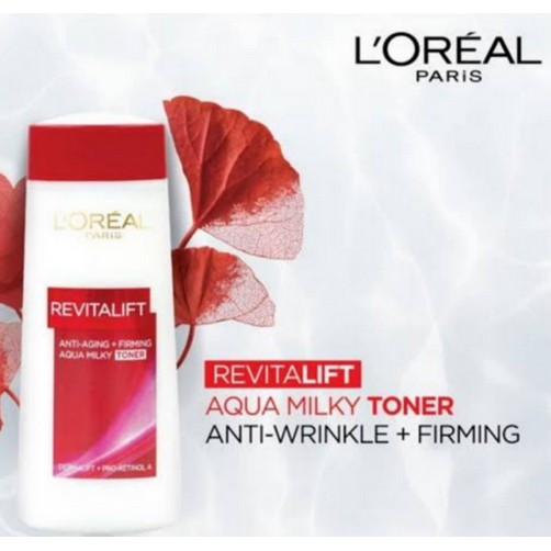 200มล. L'OREAL REVITALIFT AQUA-MILKY TONER / ลอรีอัล รีไวทัลลิฟท์ อควา-มิลค์กี้ โทนเนอร์