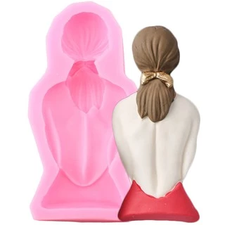 สาวสวยแม่พิมพ์ซิลิโคน DIY Party Fondant เค้กตกแต่งเครื่องมือ Candy Clay ช็อกโกแลต Gumpaste Mould ครัวเบเกอรี่ Moulds