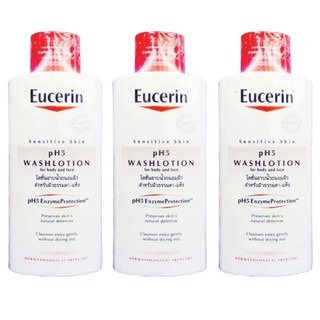 Eucerin Sensitive Skin pH5 Washlotion For Body and Face 400 ml (3 ขวด)