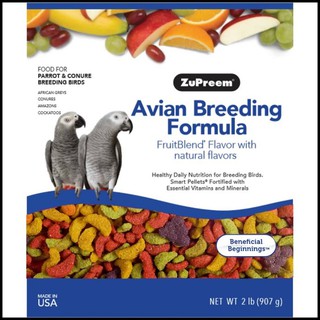 ZuPreem Avian Breeding ซูพรีม สูตรพ่อแม่พันธุ์ ในช่วงผสมพันธุ์ สำหรับนกแอฟริกันเกย์ คอร์นัวร์ อเมซอน (ML) (2lb/ 907g)