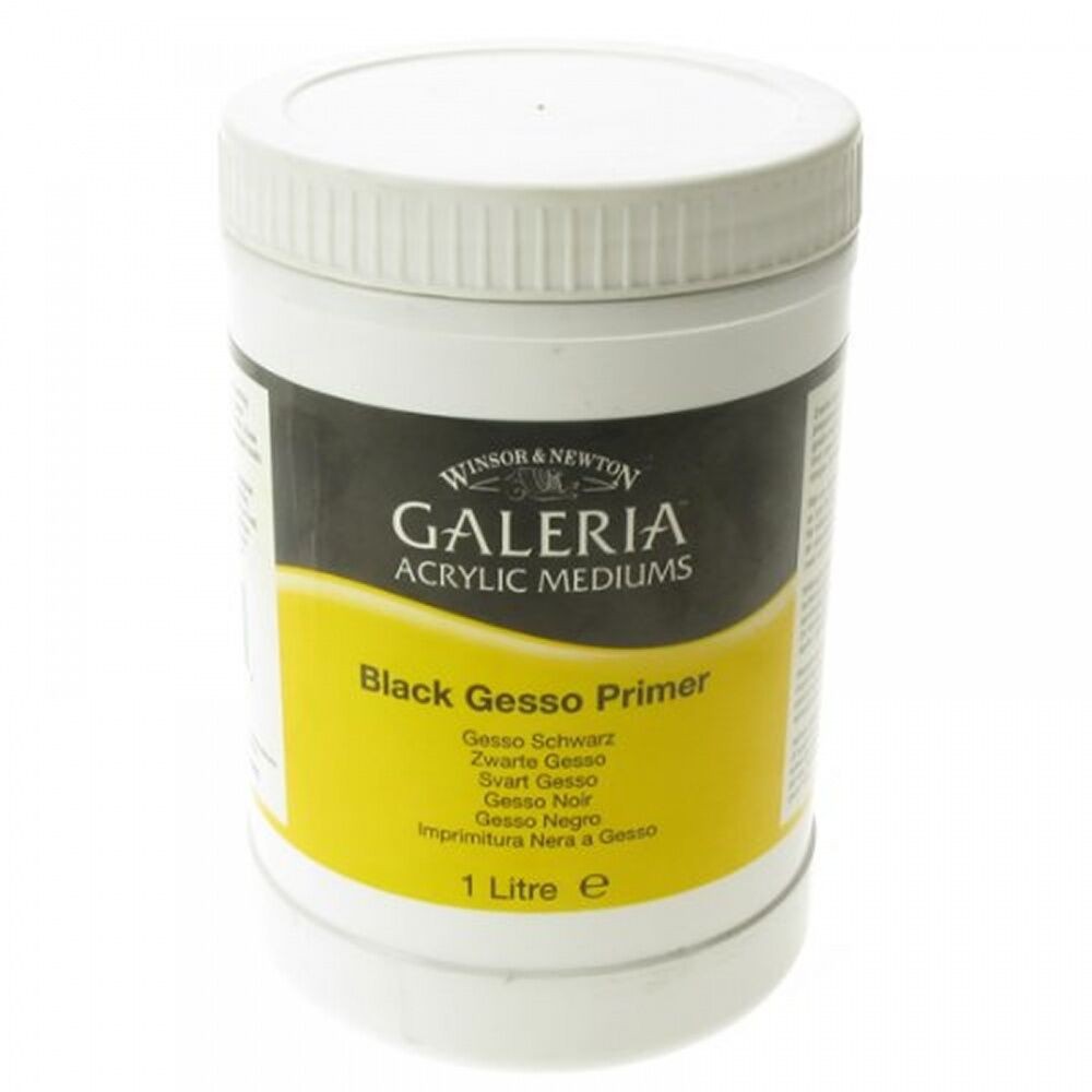 Black Gesso Primer 1 Litre เกสโซ่ รองพื้นสำหรับสีอะคริลิค Winsor &amp; Newton Galeria Acrylic #3054825
