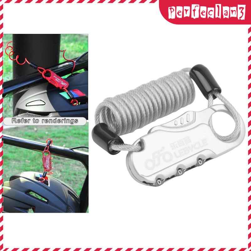 Helmet Cable Lock Password Locks for Bicycle Stroller Wheelchair #8
