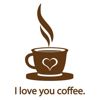 สติกเกอร์ภาพ  I love you coffee ติดผนัง ตกแต่งร้านค้า บ้าน คอนโด สตูดิโอ สำนักงาน COF-020