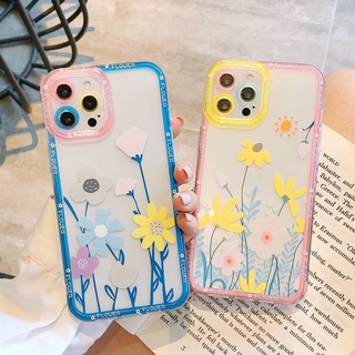 เคสมือถือ แบบนิ่ม ลายดอกไม้ สีเหลือง สีชมพู สําหรับ VIVO V23E V23 V21E V21 4G 5G V20 V15 S1 Z1 X50 X60 Pro V9 Youth Y53S Y51 Y51A Y31 2021 Y33S Y21S Y21 Y52 Y72 5G