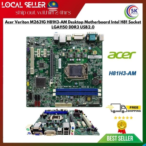 Acer Veriton M2631G H81H3-AM เมนบอร์ดเดสก์ท็อป Intel H81 ซ็อกเก็ต LGA1150 DDR3 USB2.0[REFUBRISH]