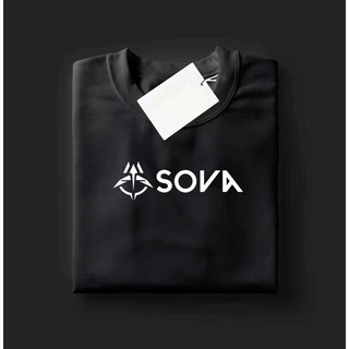 เสื้อยืดสีขาว - แฟชั่นเสื้อผ้าเสื้อยืดตัวแทน Valorant "Sova" ออกแบบผ้าฝ้าย