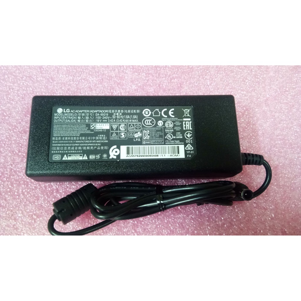 ใหม่ แท้ ศูนย์ new อแดปเตอร์  LG 19.5v 3.42A แท้ ใช้ในทีวี ได้ทุกรุ่น