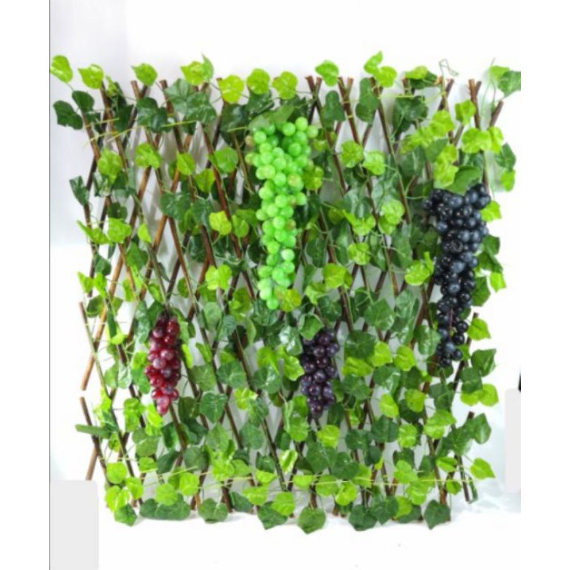 [ถูกที่สุด]​ รั้วระแนงไม้พร้อมเถาวัลย์​เลื้อย​ สูง​ 40 ​cm. รั้วไม้ รั้วไม้ยืดได้ ระแนงไม้ ประดับตกแต่งสวนแบบภายนอก ใบไม - รูปที่ 2