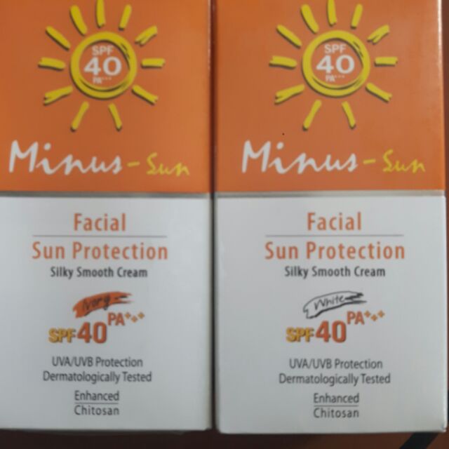 ครีมกันแดด Minus-Sun Facial Sun Protection Silky Smooth Cream SPF40 PA+++ # 25g