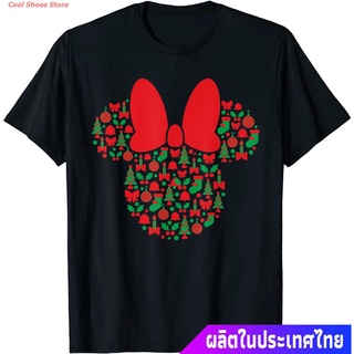 เสื้อยืดใหม่Cool Shoes Store เสื้อยืดยอดนิยม Disney Minnie Mouse Icon Red and Green Holiday T-Shirt Popular T-shirtsรหัส