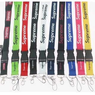 แฟชั่น Supreme Nylon สายคล้องโทรศัพท์สายพวงกุญแจกุญแจโทรศัพท์ MP3 ผู้ถือตราป้ายหัวเข็มขัดที่ถอดออกได้