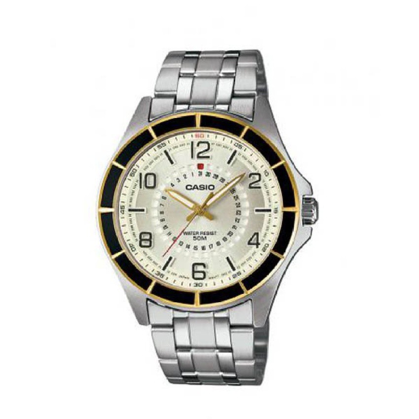 Casio นาฬิกาข้อมือผู้ชาย - สีเงิน สายสแตนเลส รุ่น MTF-118BD-9A