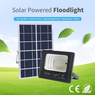 SOLAR LIGHT JD-8825 แผงไฟ 25W  LE42 ดวง ชาร์จไฟด้วยพลังงานแสงอาทิตย์ Solar panel LED Flood night light black