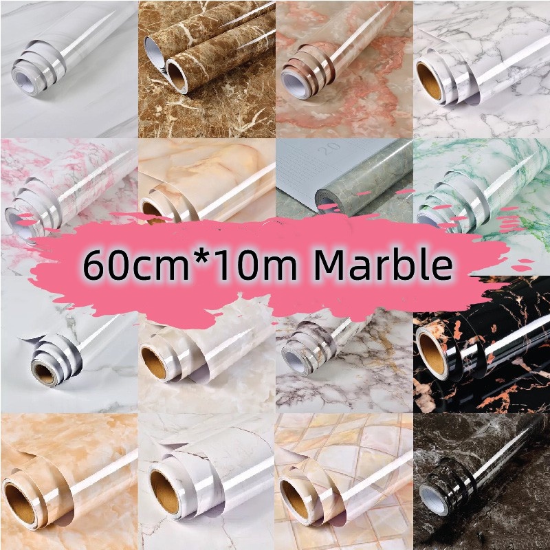 10M/5M วอลเปเปอร์ติดผนัง wallpaper pvc วอลเปเปอร์ผนัง มีกาวในตัว แบบกันน้ำ กันน้ำมัน หินอ่อน
