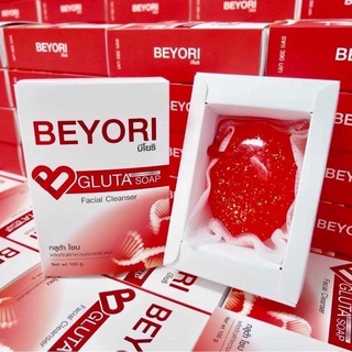 สบู่กลูต้าแม่มุ้ย พร้อมส่ง‼️ (Beyori gluta soap) ปริมาณต่อก้อน 100 กรัม แท้100% รับตรงจากแม่มุ้ย