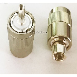 2pcs Connector UHF ชาย PL259 ปลั๊กบัดกรีอะแดปเตอร์สําหรับ 50-3 RG58 RG142 LMR195 RG400 Coaxial Coax Cable