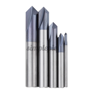 เครื่องตัด 2 Flutes 2 / 3 / 4 / 5 / 6 / 8 / 10 / 12 มม. Carbide Chamfer Mill 90 องศา Hrc45 End Milling