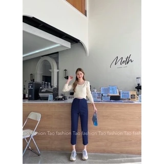 🧸7ส่วนผ้าดับเบิ้ล ซิปหน้าตะขอกางเกงทรงรัดรูป ขากระบอกเล็กกึ่งเดฟ ทรงสวยมาก🤩🤩/
