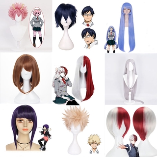 Yt2 วิกผมคอสเพลย์ My Hero Academia URARAKA Izuku Mirko Shoto Tsuyu Katsuki Eri Nejire Curls สีดํา สีเขียว H