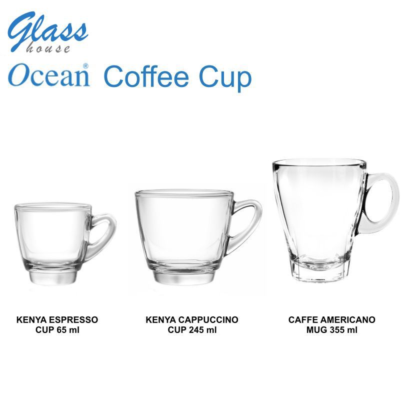 GLASS แก้วกาแฟ แก้วน้ำ OCEAN coffee cup (A2)
