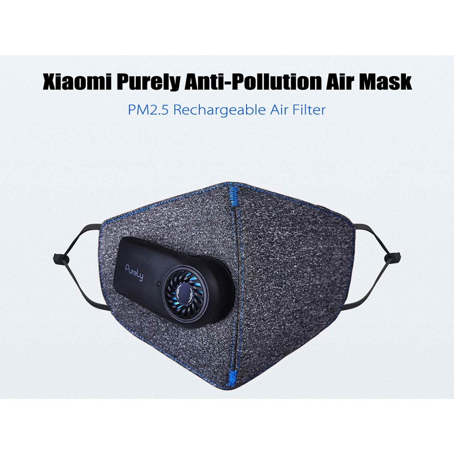 พร้อมส่ง!! หน้ากากกรองอากาศ Xiaomi Purely Anti-Pollution Air Mask หน้ากากพัดลมป้องกันฝุ่น หน้ากากกรองฝุ่น Pm 2.5