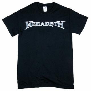 เสื้อยืดผ้าฝ้าย 100% พิมพ์ลาย Megadeth สีขาว สีดํา สําหรับคู่รัก (ขนาดเล็ก) ใหม่Size S-5XL