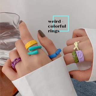 Colorful solid rings แหวนเซ็ตสีสดใส