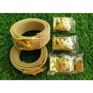(ราคาถูกงานดีส่งไว) เข็มขัดราชการ เข็มขัดหัวครุฑพร้อมสาย เข็มขัดกากี