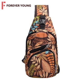 TForever Young-พร้อมส่ง กระเป๋าสะพายข้าง กระเป๋าแฟชั่น กระเป๋าคาดอก มีช่องใส่โทรศัพท์ ผลิตจากผ้าแคนวาส รุ่น TC-121