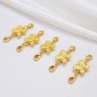 1/2/5pairs Magnetic clasp extender lobster hook clips rubber loops for face mask magnet chain extender holder diy purpose Butterfly Mask Chain Connectors Metal Copper Extender Magnetic Lobster Clasp brilliantant