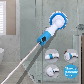 [Globalsale] Electric Scrubber Wireless Retractable Washing Brush Automatic Rotating Scrubbing Tool with Long Handle UK Plug