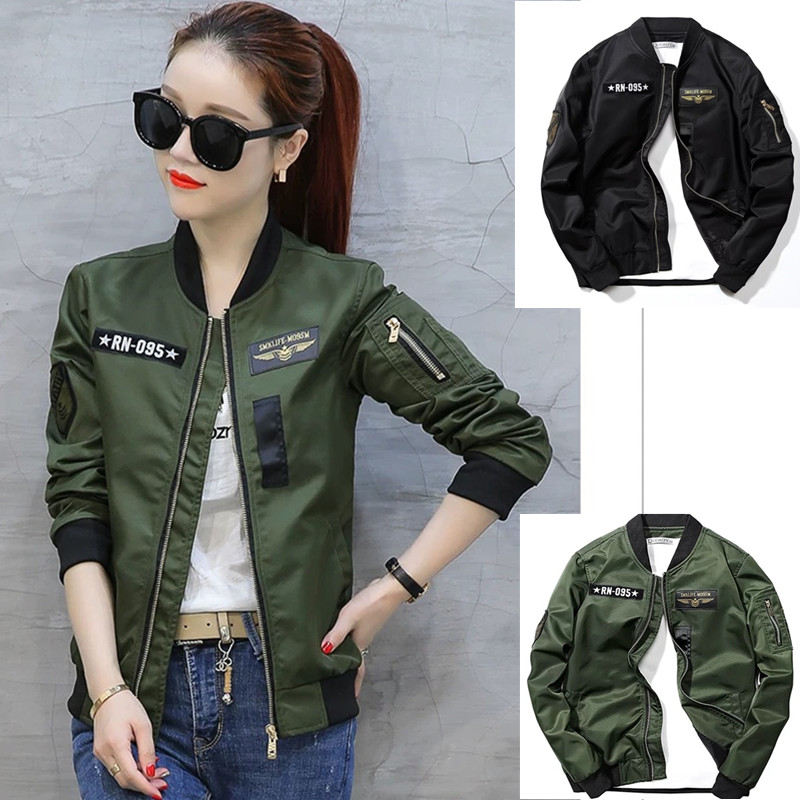 เสื้อแจ็คเก็ตสไตล์กองทัพสาวกองทัพอากาศ Winbreaker Bomber Jacket Coat
