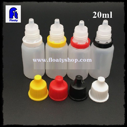 20ml ขวดขาวขุ่น ขวดบีบหยด ใส่ของเหลว น้ำยา น้ำมัน