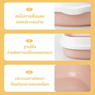 😺[Hipetime Official Shop] กระบะทรายแมวขอบสูง พร้อมตะแกรงดักทราย | มาพร้อมที่ตัก ใช้งานง่าย เหมาะสำหรับบ้านที่มีแมว