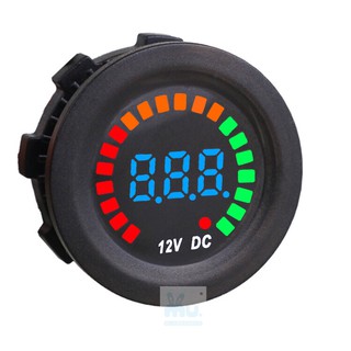 วัดโวล์ติดรถยนต์12V-24Vใช้ได้กับรถยนต์ทุกชนิด กันนำ้100%    A23彩屏电压表