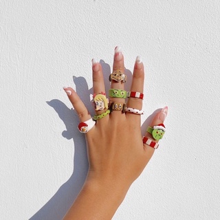 The Grinch collection | The Grinch rings set แหวนดินโพลีเมอร์ แหวนดินปั้น